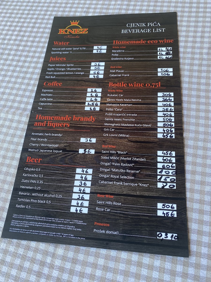 Menu - Konoba Knez | Country Home photo 2